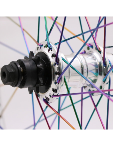 Rear Wheel Total Techfire Silver/Rainbowv