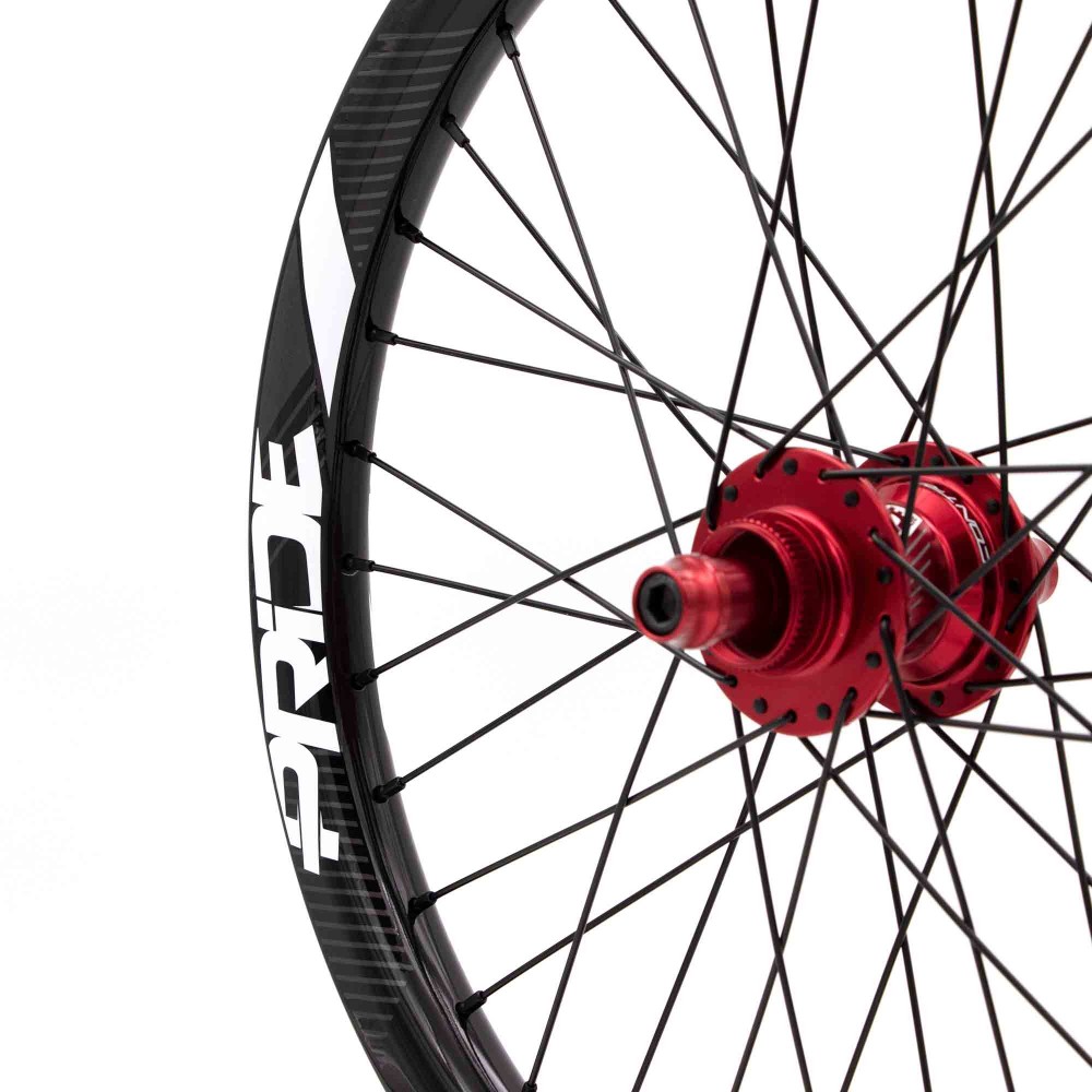 PRIDE GRAVITY PRO AERO UD GLOSS DISC WHEELSET - RED HUBS
