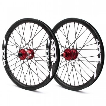PRIDE GRAVITY PRO AERO UD GLOSS DISC WHEELSET - RED HUBS