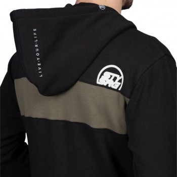 STAYSTRONG SWEAT CUT STRIPE FULL ZIP BLACK/ARMY GREEN 2