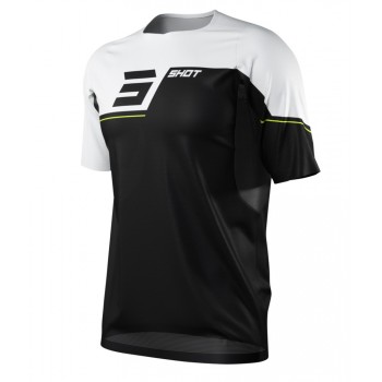 MAILLOT MANCHES COURTES SHOT REVOLT NOIR/BLANC