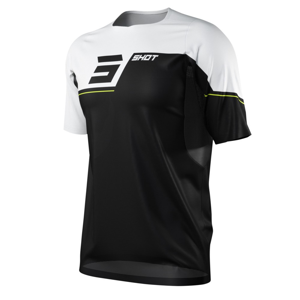 MAILLOT MANCHES COURTES SHOT REVOLT NOIR/BLANC
