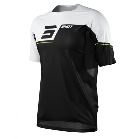 MAILLOT MANCHES COURTES SHOT REVOLT NOIR/BLANC