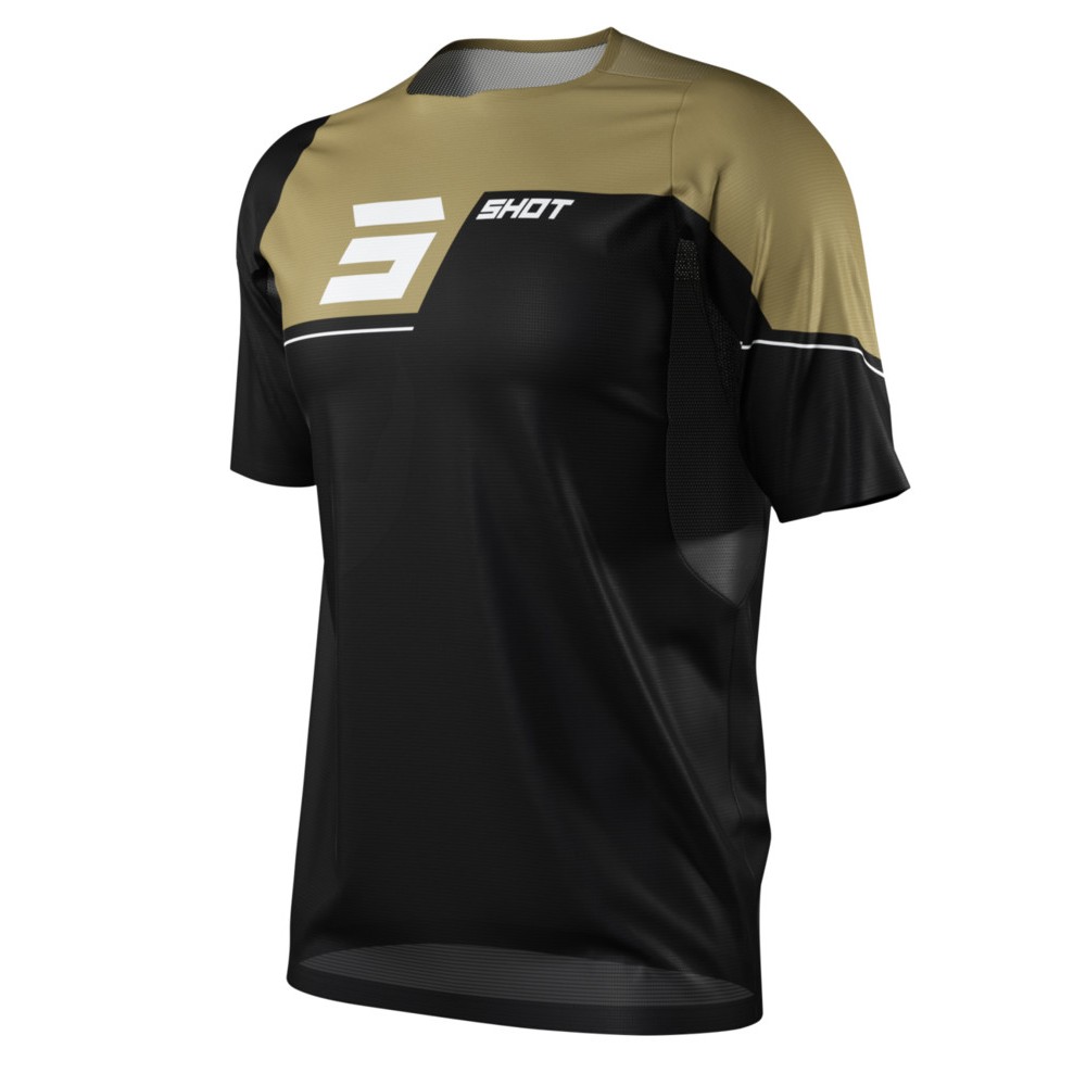 MAILLOT MANCHES COURTES SHOT REVOLT NOIR/OR ENFANT