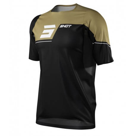 MAILLOT MANCHES COURTES SHOT REVOLT NOIR/OR ENFANT