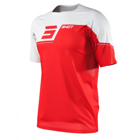 MAILLOT MANCHES COURTES SHOT REVOLT ROUGE ENFANT