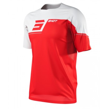 MAILLOT MANCHES COURTES SHOT REVOLT ROUGE