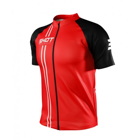 SHOT UNLIMITED ZIP RED SHORT SLEEVES JERSEY