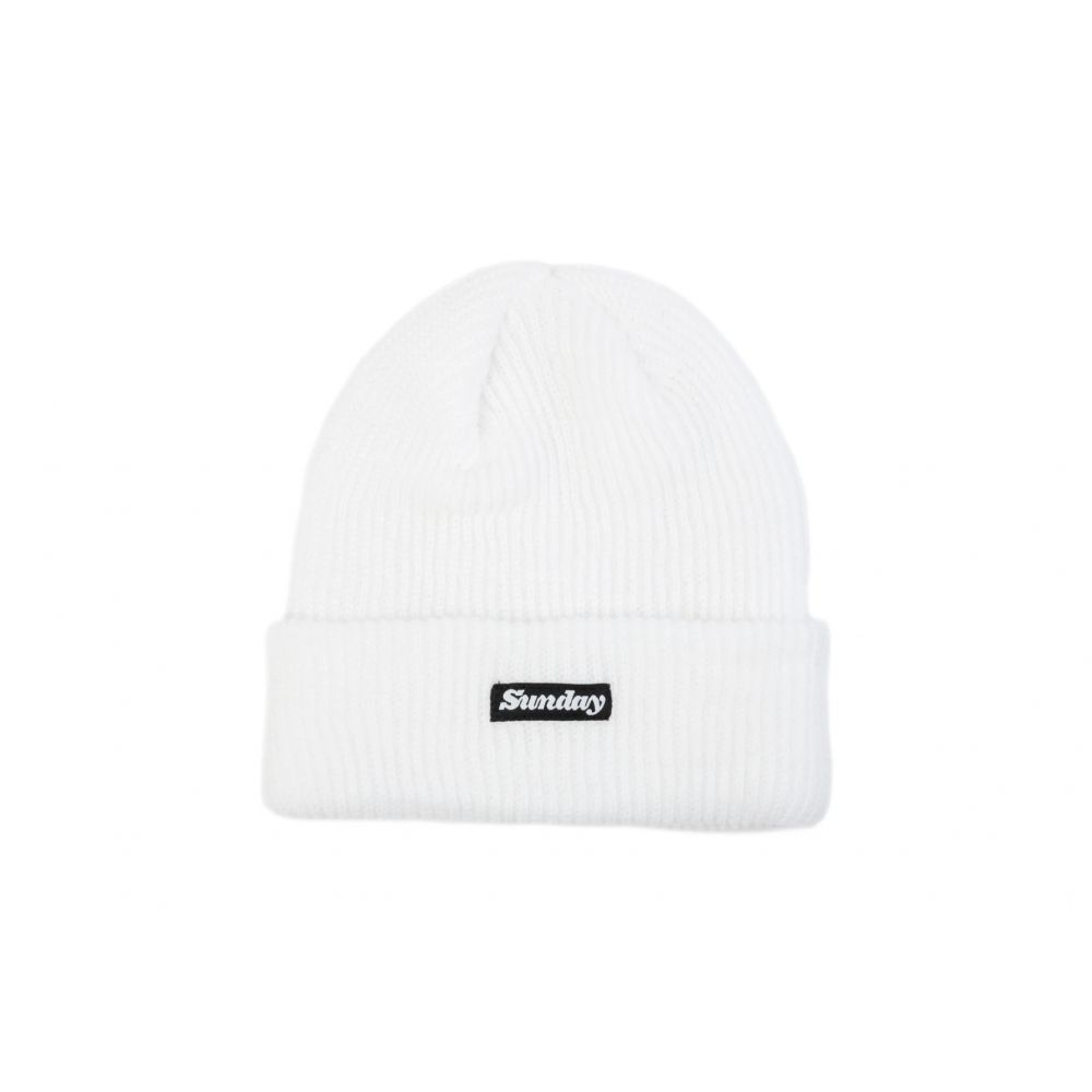 SUNDAY CLASSY LABEL CLUFF BEANIE WHITE