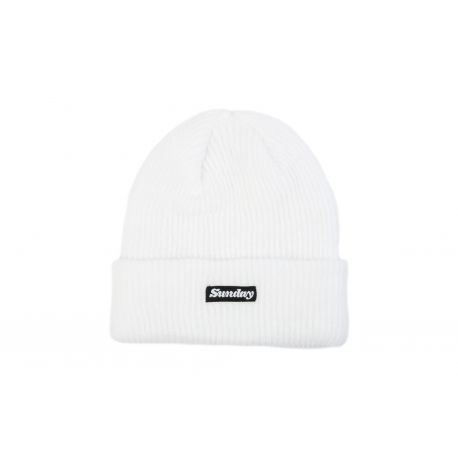 SUNDAY CLASSY LABEL CLUFF BEANIE WHITE