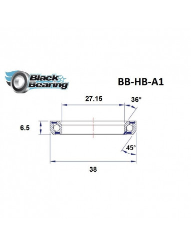 BlackBearing Steering Bearing (IS) 1"