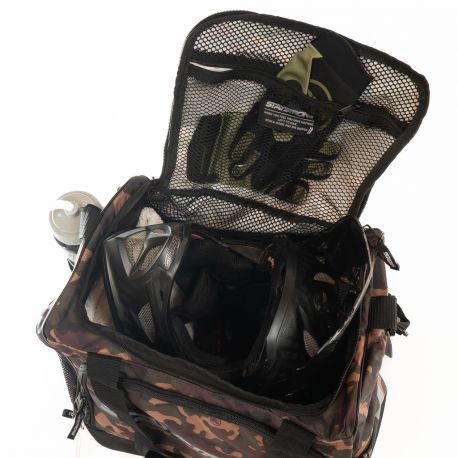 Sac Casque Staystrong Chevron Green Camo Compartiment ouvert