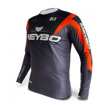 Maillot Meybo Race V6 Slim Fit - Noir/Orange