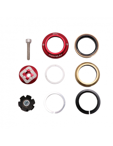 Jeu De Direction Pride Ti45 Titanium (IS) 1-1/8" - Red