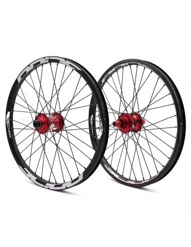 Roues 20" (406) Pride Control V1 20/10mm Red - V-Brake/Disque