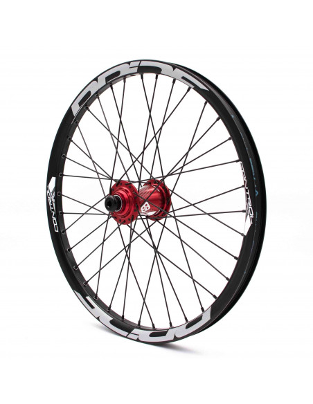 Roues 20" (406) Pride Control V1 20/10mm Red - V-Brake/Disque