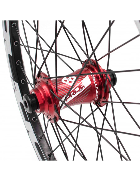 Roues 20" (406) Pride Control V1 20/10mm Red - V-Brake/Disque