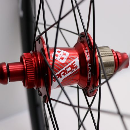 Pride Gravity Exp Aero Ud Matt Disc Wheelset - Red Hubs