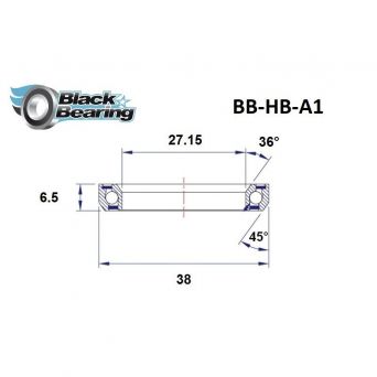 BlackBearing Steering Bearing (IS) 1" 2