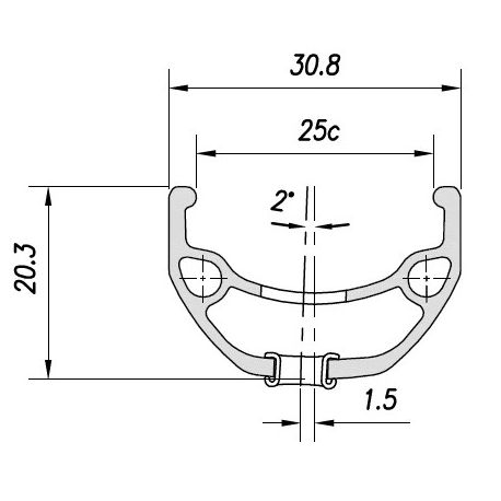 Jante 20" (25-406) Mach1 Kargo Disque - 36H