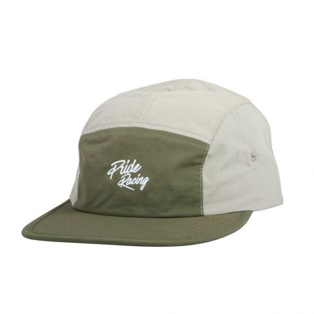 Pride 5 Panel Cap - Script - Khaki/Army