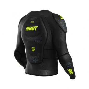 Shot Airlight Kid Vest - Long Sleeve - Black/Neon Yellow 2