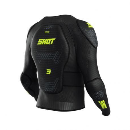Shot Airlight Kid Vest - Long Sleeve - Black/Neon Yellow