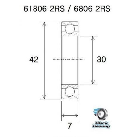 BlackBearing Bearing 6806-2RS