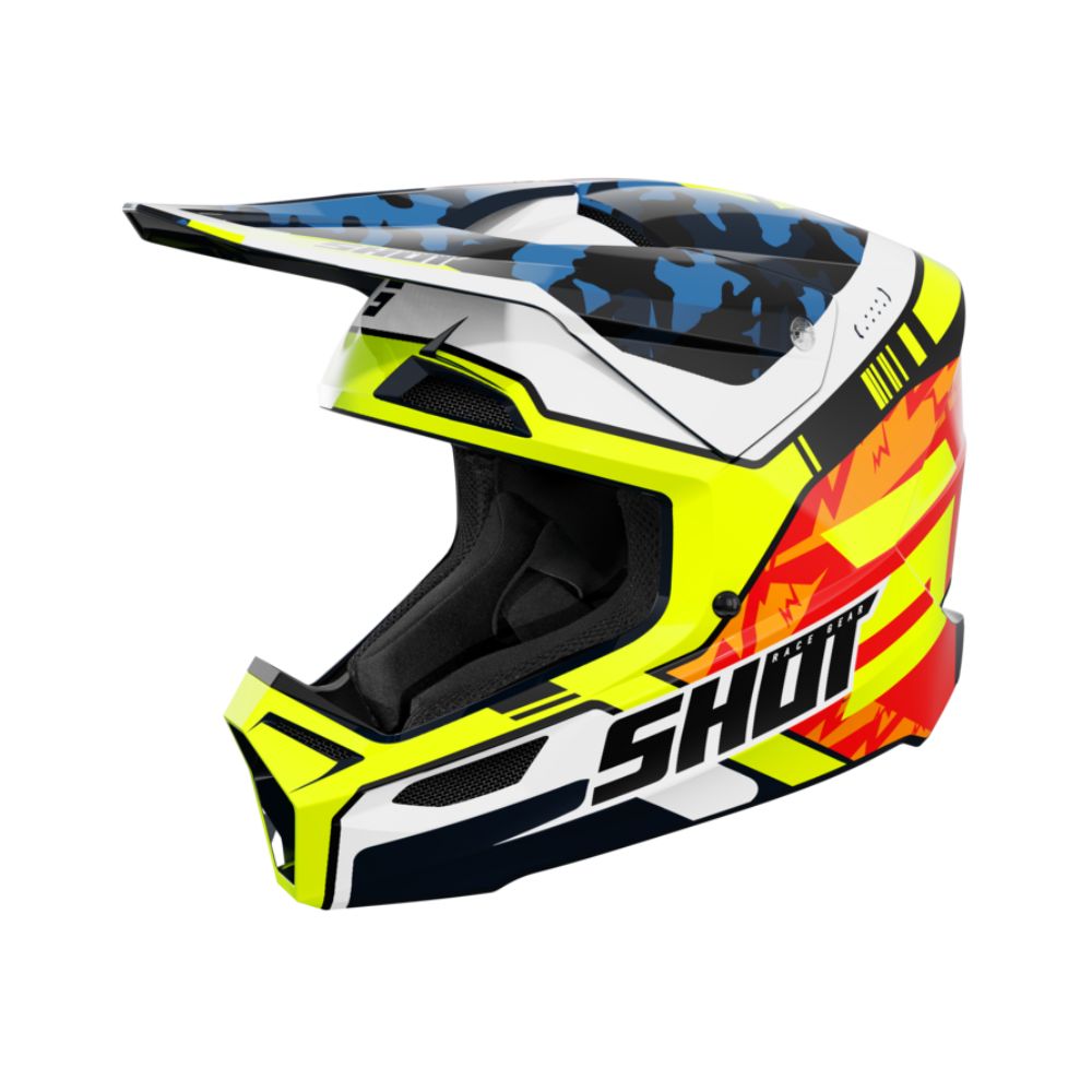 Casque Shot Furious Kid - Flash Blue Neon Yellow Glossy
