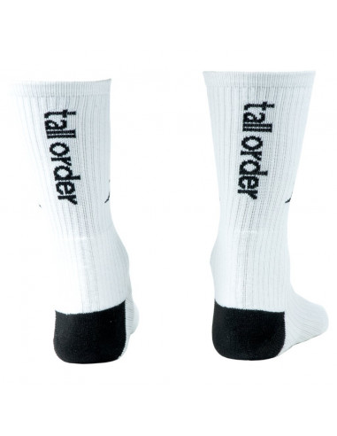 Tall Order Logo Socks White W/ Black Logo