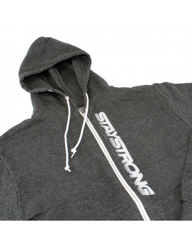 Sweat Stay Strong Faster Zip Heather Black