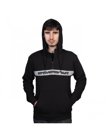 Sweat Staystrong Cut Stripe 1/4 Zip Black/Grey
