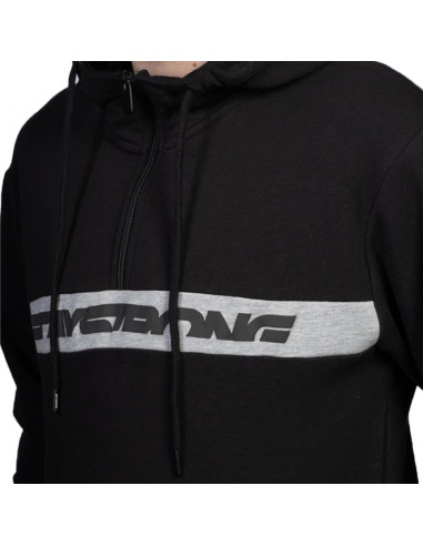 Sweat Staystrong Cut Stripe 1/4 Zip Black/Grey