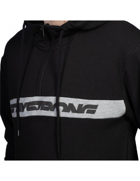 Sweat Staystrong Cut Stripe 1/4 Zip Black/Grey