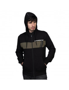 Sweat Staystrong Cut Stripe Full Zip Black/Olive