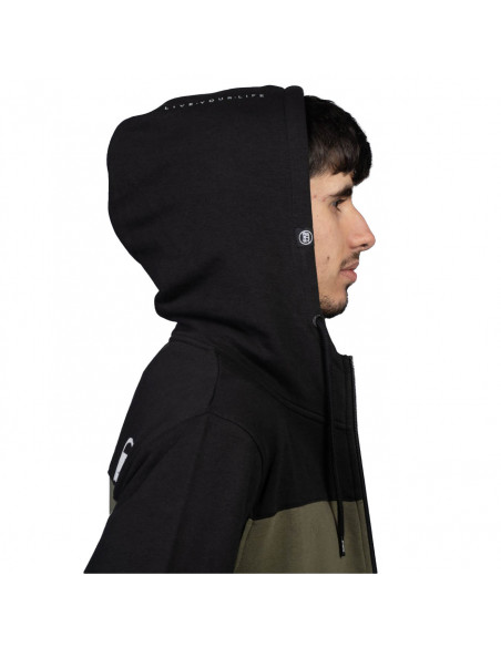 Staystrong Sweat Cut Stripe Full Zip Black/Olive