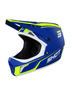 Shot Rogue United Adult Helmet Mat Blue/Neon Yellow