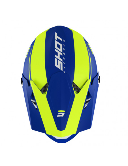 Shot Rogue United Adult Helmet Mat Blue/Neon Yellow