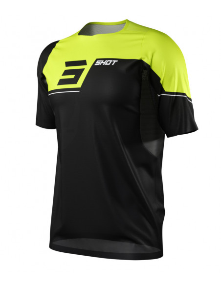 Shot Revolt Black/Yellow Short Sleeves  Jersey
