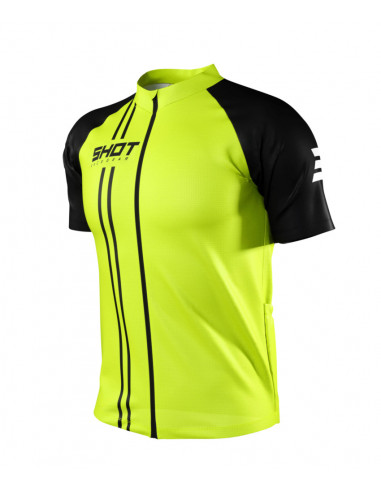 Shot Unlimited Zip Neon Yellow Short Sleeves Jersey