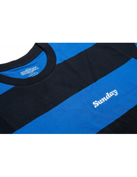 Sunday Game T-Shirt Blue/Black Stripes