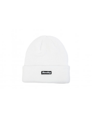 Sunday Classy Label Cluff Beanie White