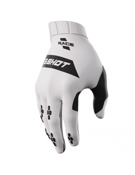 Shot Race Adult White Gloves