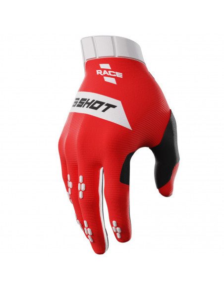 Shot Race Adult Red Gloves