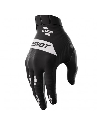 Shot Race Adult Black Gloves