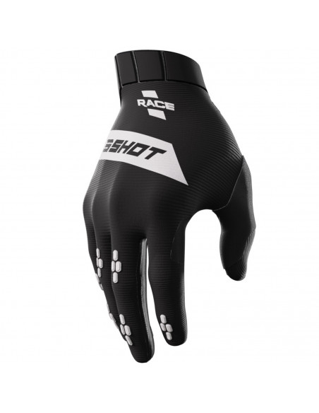 Shot Race Adult Black Gloves
