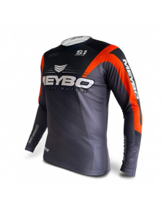 Maillot Meybo Race V6 Slim Fit Noir/Orange - Adulte