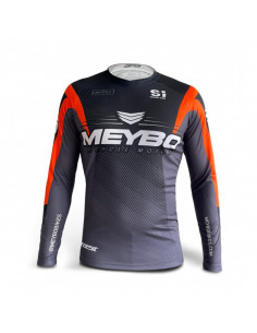 Maillot Meybo Race V6 Slim Fit Noir/Orange - Adulte 2