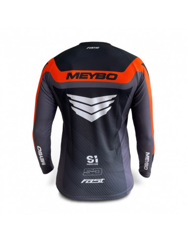 Maillot Meybo Race V6 Slim Fit Noir/Orange - Adulte