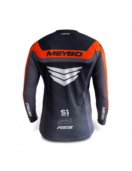 Meybo Race Jersey V6 Slim Fit Black/Orange - Adult
